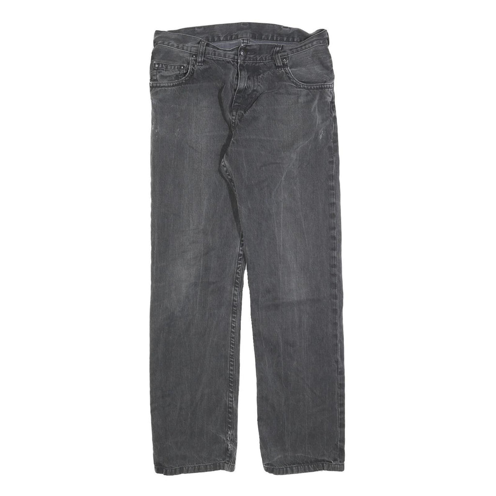 CARHARTT Mens Slim Black Jeans Denim W30 L32 Casual Cotton Blend Zip Closure