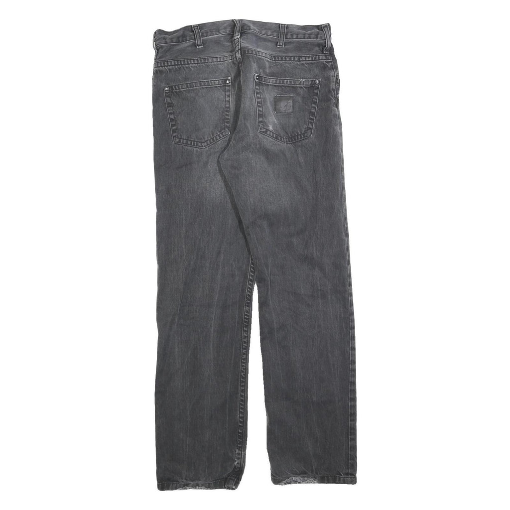 CARHARTT Mens Slim Black Jeans Denim W30 L32 Casual Cotton Blend Zip Closure