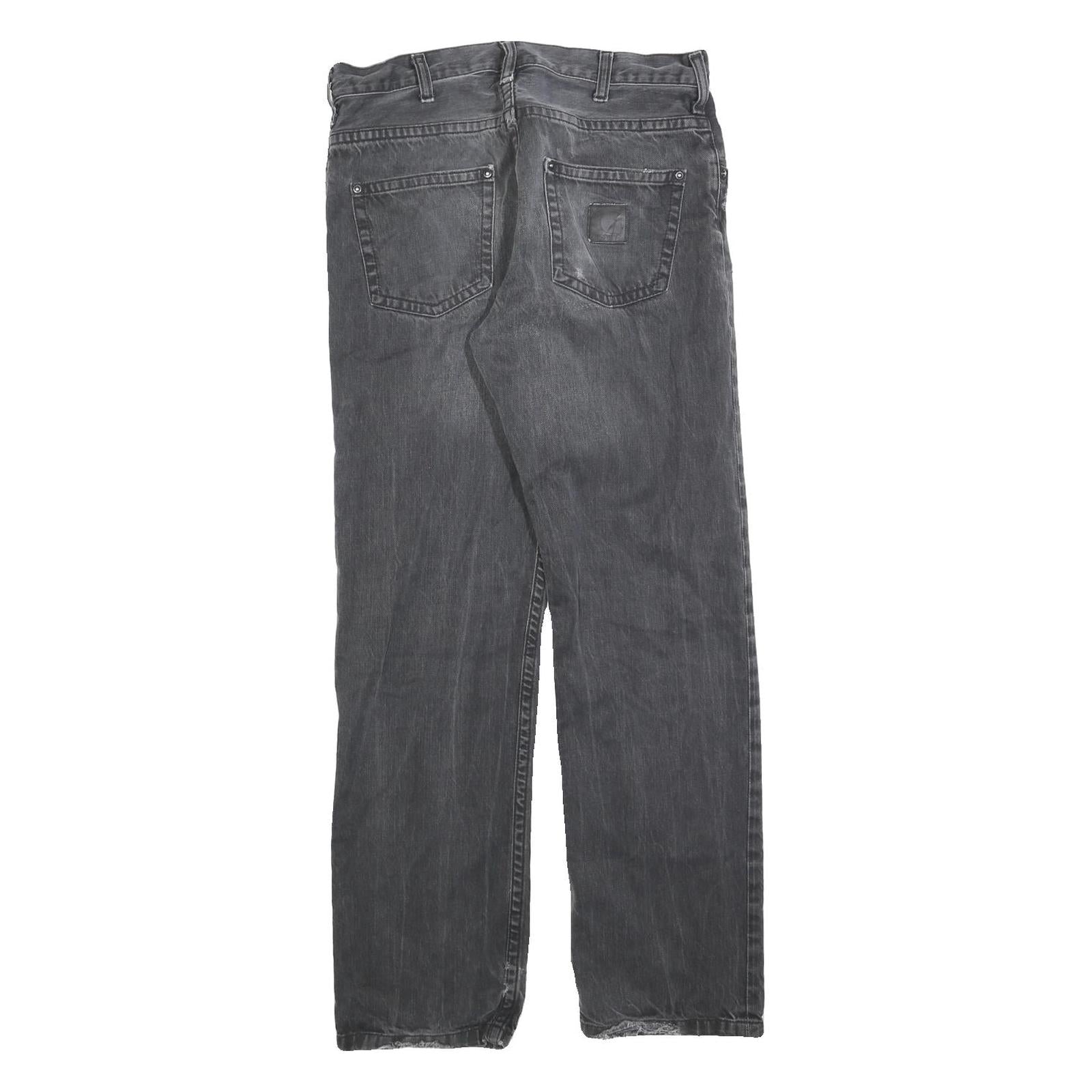 CARHARTT Mens Slim Black Jeans Denim W30 L32 Casual Cotton Blend Zip Closure