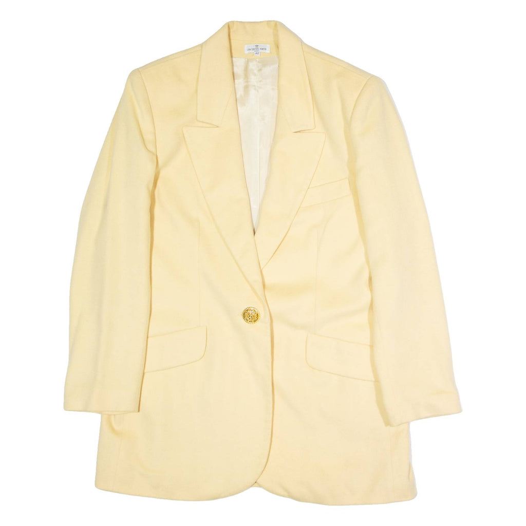 JACQUES FATH Womens Blazer Jacket Yellow 90s UK 14