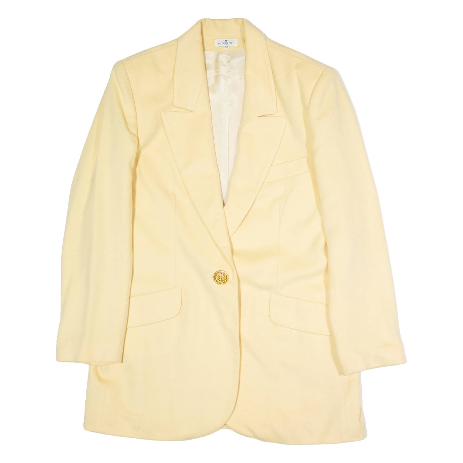JACQUES FATH Womens Blazer Jacket Yellow 90s UK 14