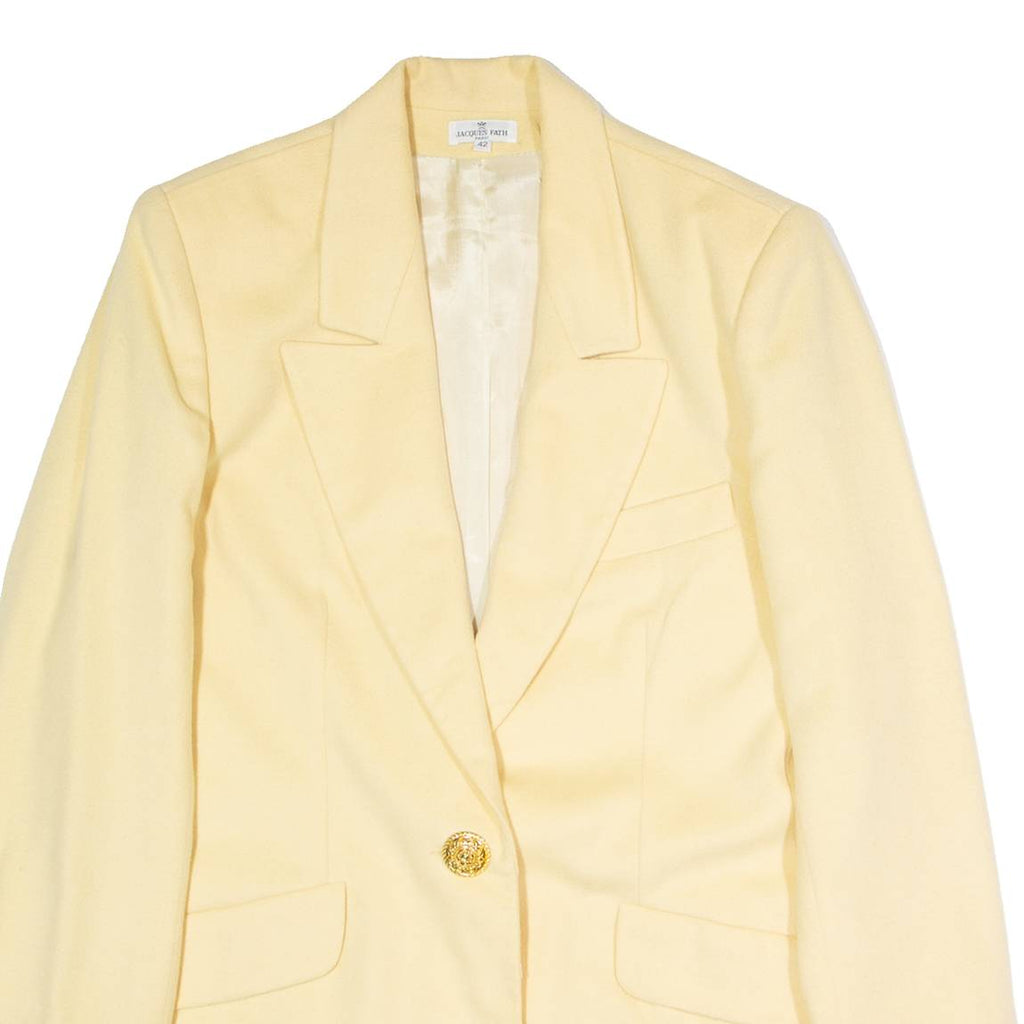 JACQUES FATH Womens Blazer Jacket Yellow 90s UK 14