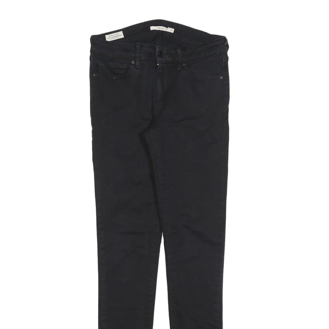 LEVI'S 711 BIG E Womens Jeans Black Slim Skinny Denim W26 L32 Stretch Cotton