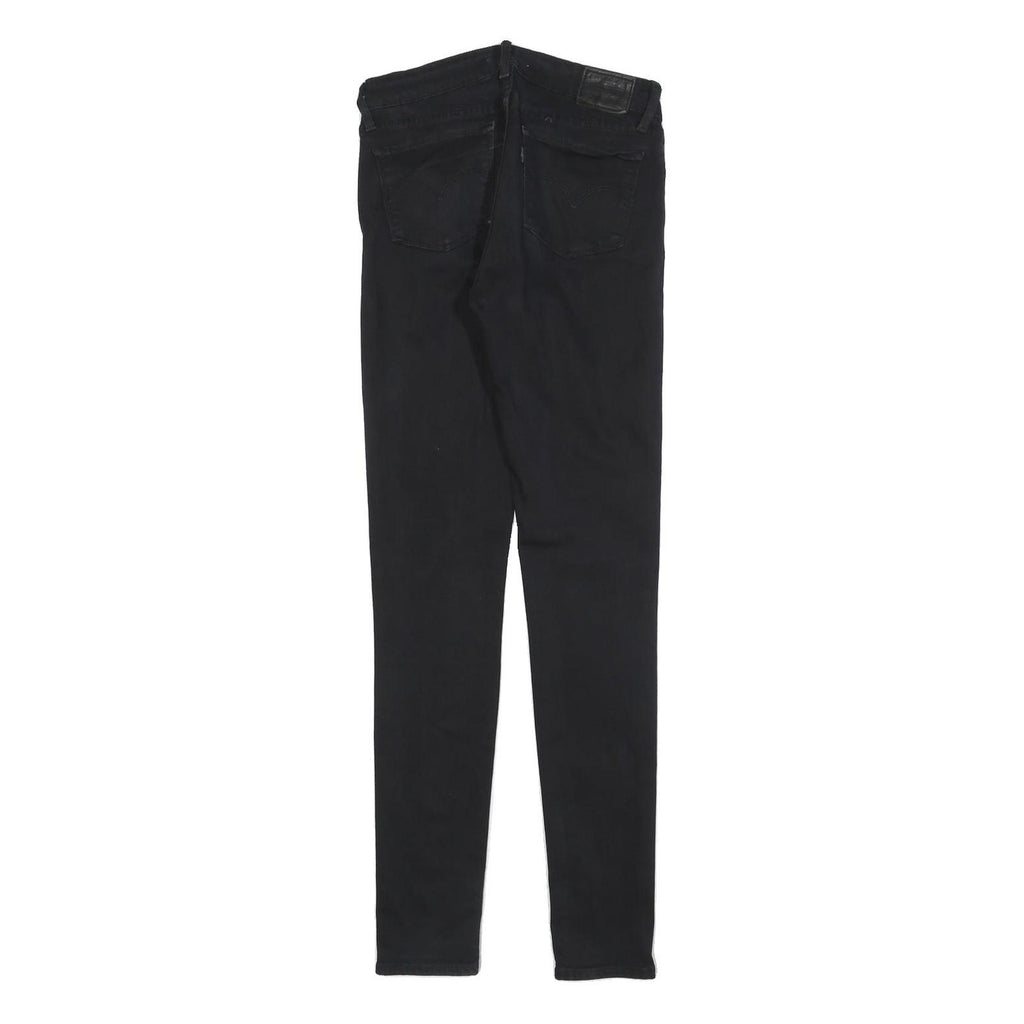 LEVI'S 711 BIG E Womens Jeans Black Slim Skinny Denim W26 L32 Stretch Cotton