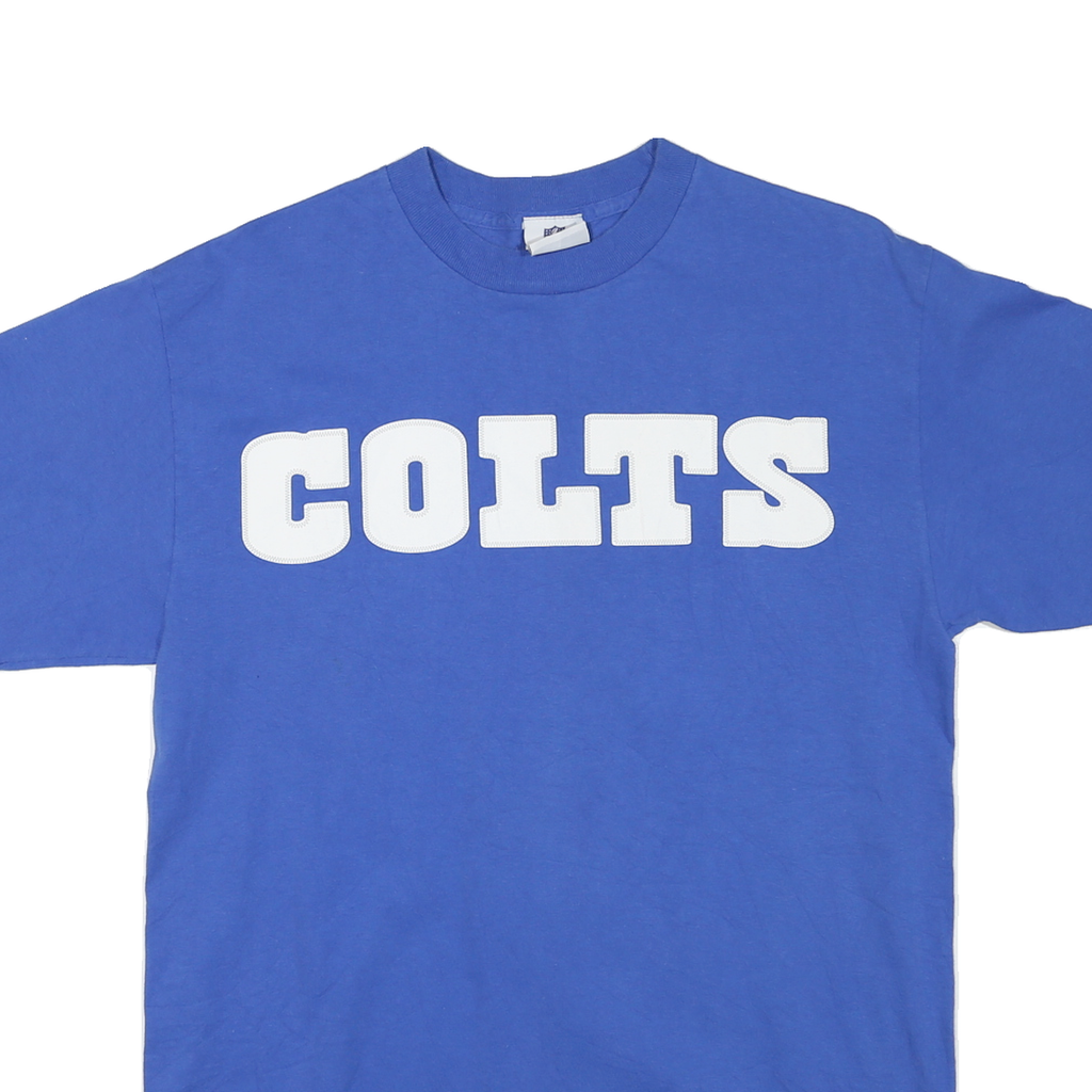 NFL Mens Blue Colts Graphic T-Shirt M Short Sleeve Crew Neck Dad Detail