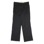 DICKIES Mens Polyester Blend Black Regular Fit Cargo Trousers W36 L34 Workwear