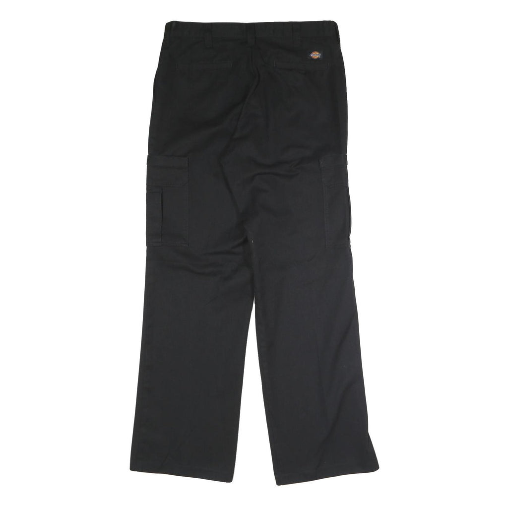 DICKIES Mens Polyester Blend Black Regular Fit Cargo Trousers W36 L34 Workwear