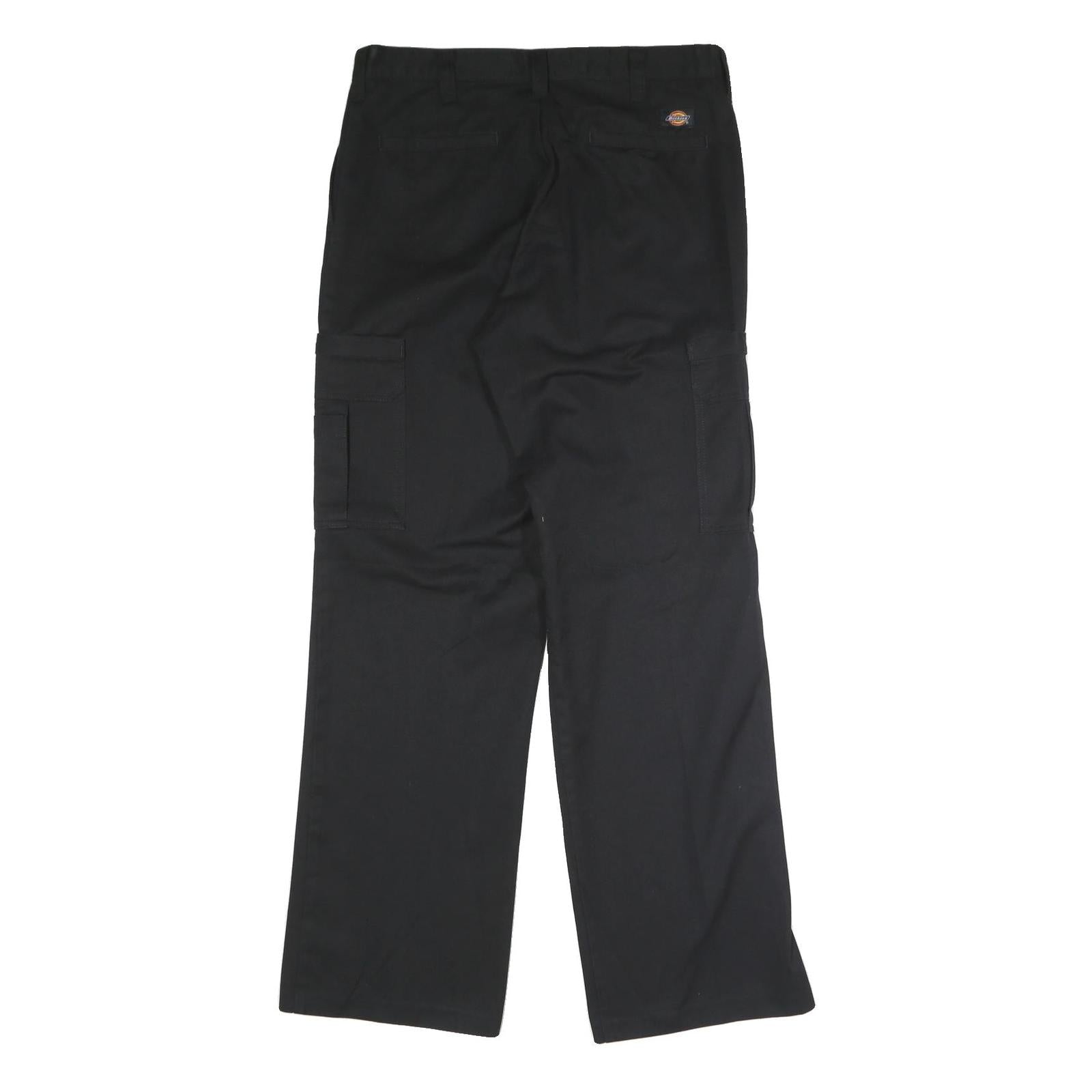 DICKIES Mens Polyester Blend Black Regular Fit Cargo Trousers W36 L34 Workwear