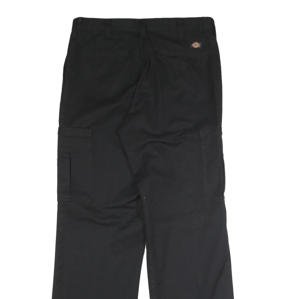 DICKIES Mens Polyester Blend Black Regular Fit Cargo Trousers W36 L34 Workwear