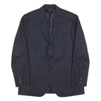 BOGGI Mens Navy Blue Wool Classic Jacket L Button Closure Tailored Plain