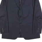 BOGGI Mens Navy Blue Wool Classic Jacket L Button Closure Tailored Plain