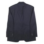 BOGGI Mens Navy Blue Wool Classic Jacket L Button Closure Tailored Plain