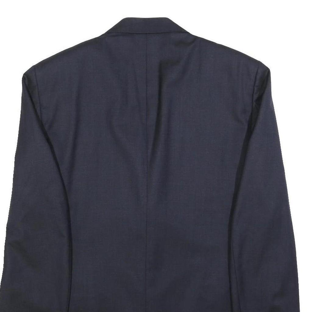 BOGGI Mens Navy Blue Wool Classic Jacket L Button Closure Tailored Plain