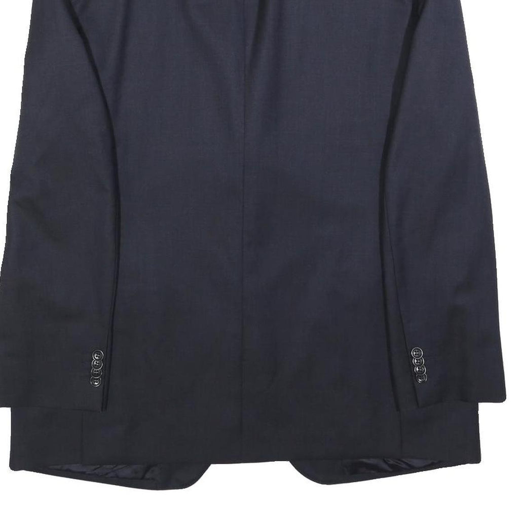 BOGGI Mens Navy Blue Wool Classic Jacket L Button Closure Tailored Plain