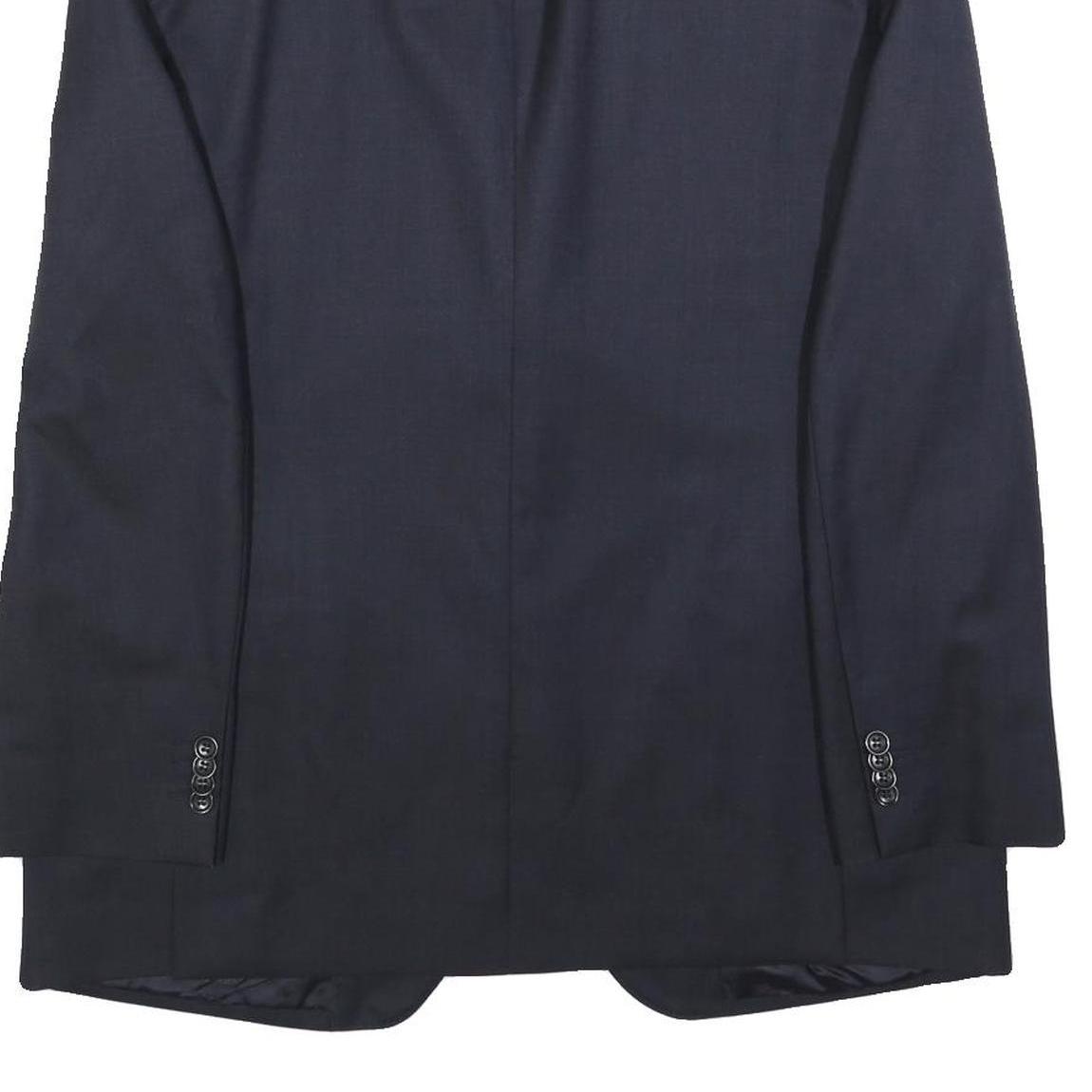 BOGGI Mens Navy Blue Wool Classic Jacket L Button Closure Tailored Plain