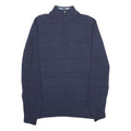 CHAPS Mens Navy Patterned Jumper Pullover 1/4 Zip Cotton Size S Casual Knitwear