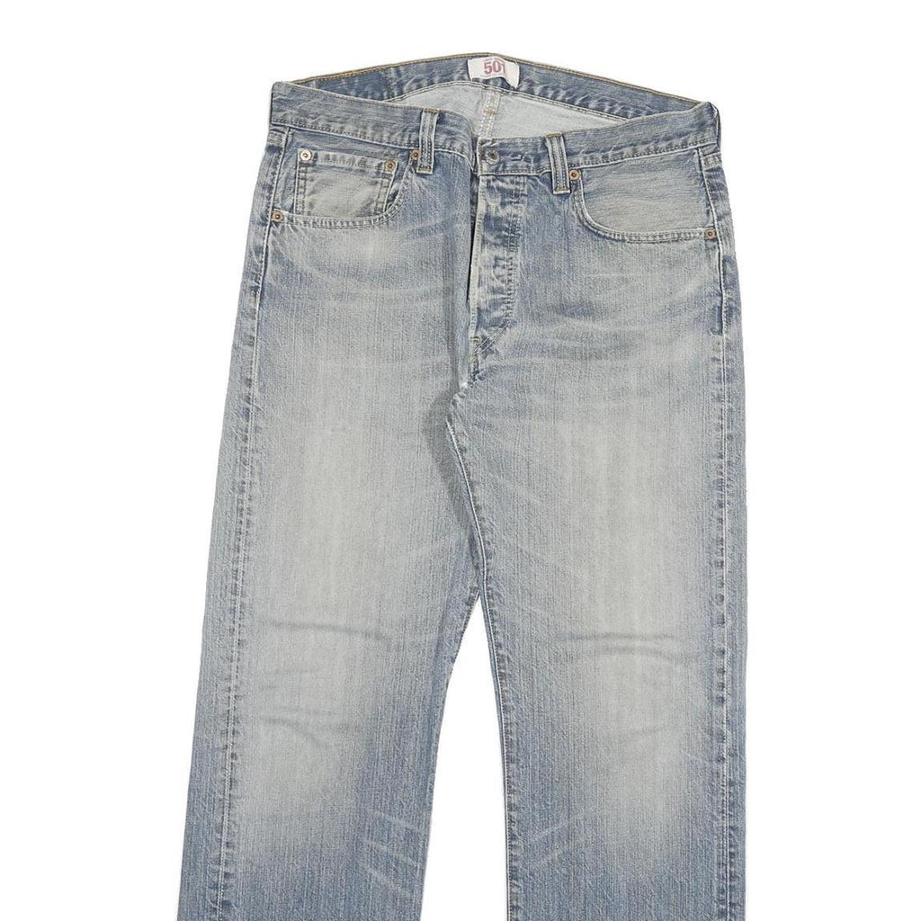 LEVI'S 501 Mens Jeans Blue Regular Straight Denim Light W34 L32 Classic Cotton