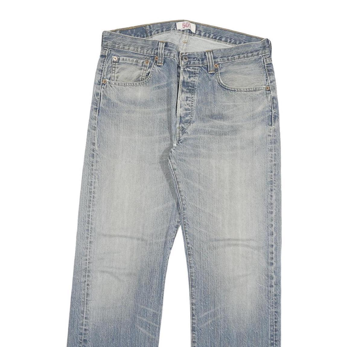 LEVI'S 501 Mens Jeans Blue Regular Straight Denim Light W34 L32 Classic Cotton