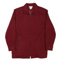 WORTHINGTON Mens Red Burgundy Zip Jacket L Polyester Blend Plain Lightweight