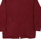 WORTHINGTON Mens Red Burgundy Zip Jacket L Polyester Blend Plain Lightweight
