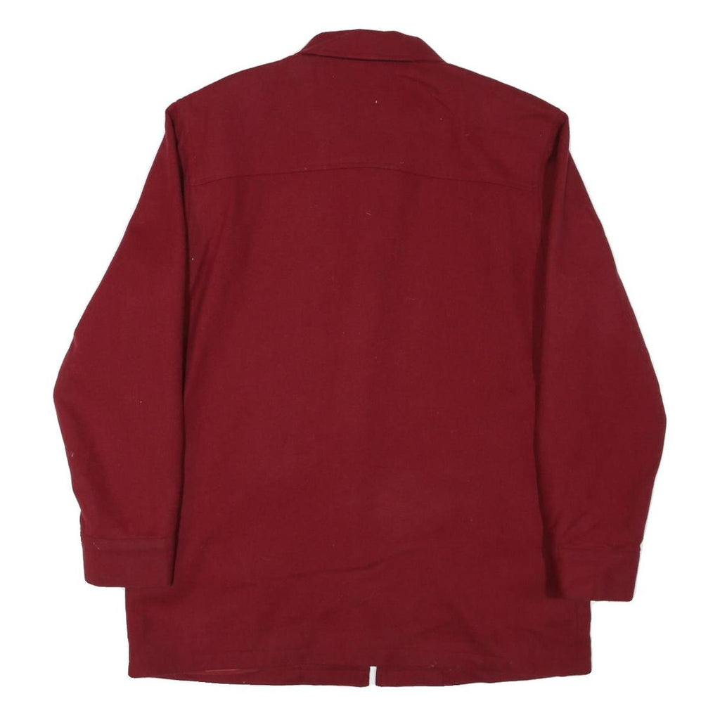 WORTHINGTON Mens Red Burgundy Zip Jacket L Polyester Blend Plain Lightweight