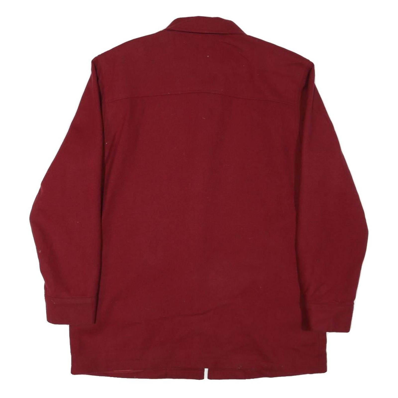 WORTHINGTON Mens Red Burgundy Zip Jacket L Polyester Blend Plain Lightweight