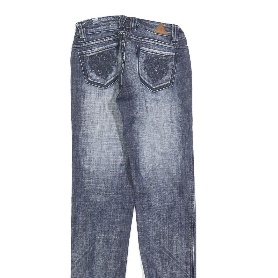 BIANCO Womens Jeans Blue Slim Straight Denim Medium W26 L30 Stylish Pocket