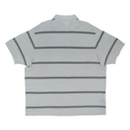 LACOSTE Mens White & Grey Striped Short Sleeve Polo Shirt 3XL Cotton Blend