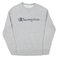 CHAMPION Womens Grey Sweatshirt Crew Neck S Cotton Blend Logo Pullover