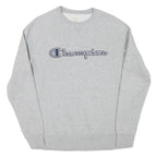 CHAMPION Womens Grey Sweatshirt Crew Neck S Cotton Blend Logo Pullover