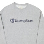 CHAMPION Womens Grey Sweatshirt Crew Neck S Cotton Blend Logo Pullover