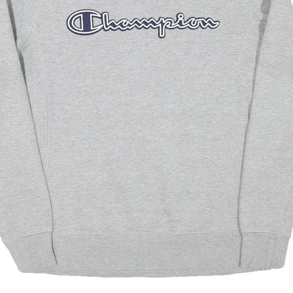 CHAMPION Womens Grey Sweatshirt Crew Neck S Cotton Blend Logo Pullover