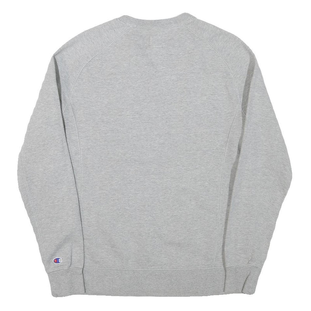 CHAMPION Womens Grey Sweatshirt Crew Neck S Cotton Blend Logo Pullover