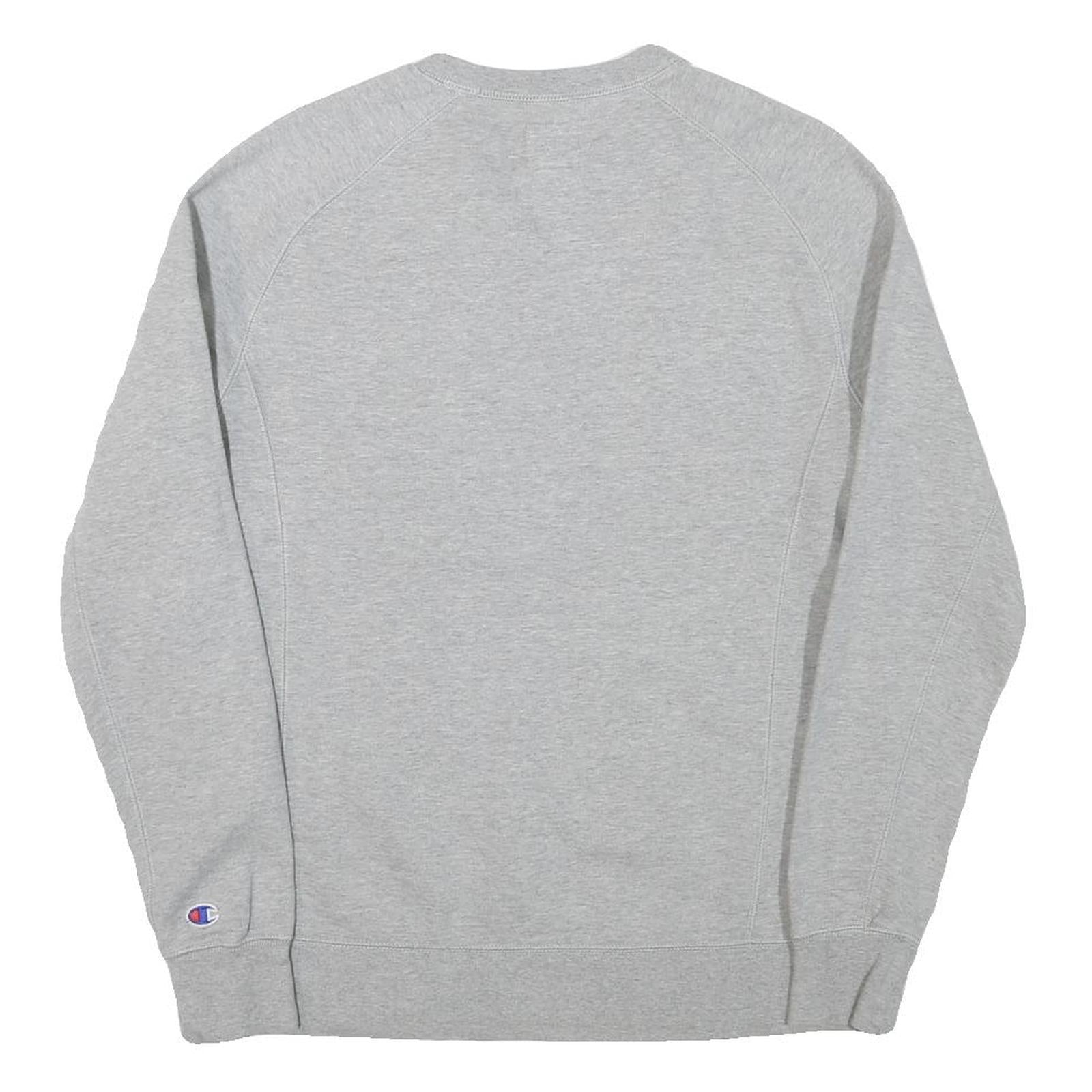 CHAMPION Womens Grey Sweatshirt Crew Neck S Cotton Blend Logo Pullover