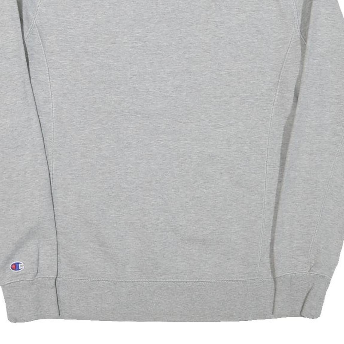 CHAMPION Womens Grey Sweatshirt Crew Neck S Cotton Blend Logo Pullover