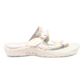SKECHERS Womens Beige & Pink Adjustable Strap Slider Polyester UK 5.5