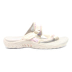 SKECHERS Womens Beige & Pink Adjustable Strap Slider Polyester UK 5.5
