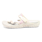 SKECHERS Womens Beige & Pink Adjustable Strap Slider Polyester UK 5.5