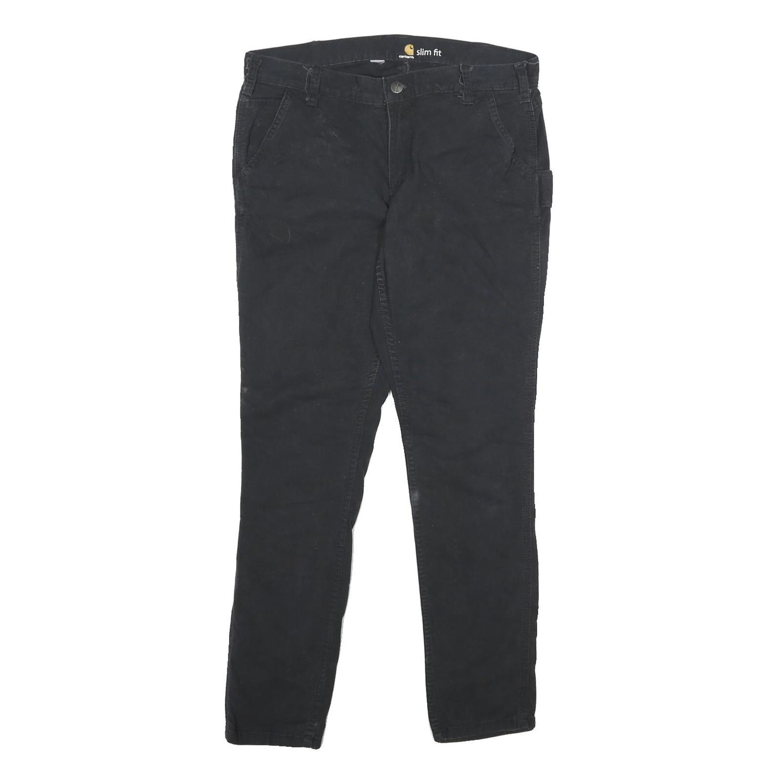 CARHARTT Womens Cotton Blend Black Slim Fit Skinny Trousers W32 L30 Casual