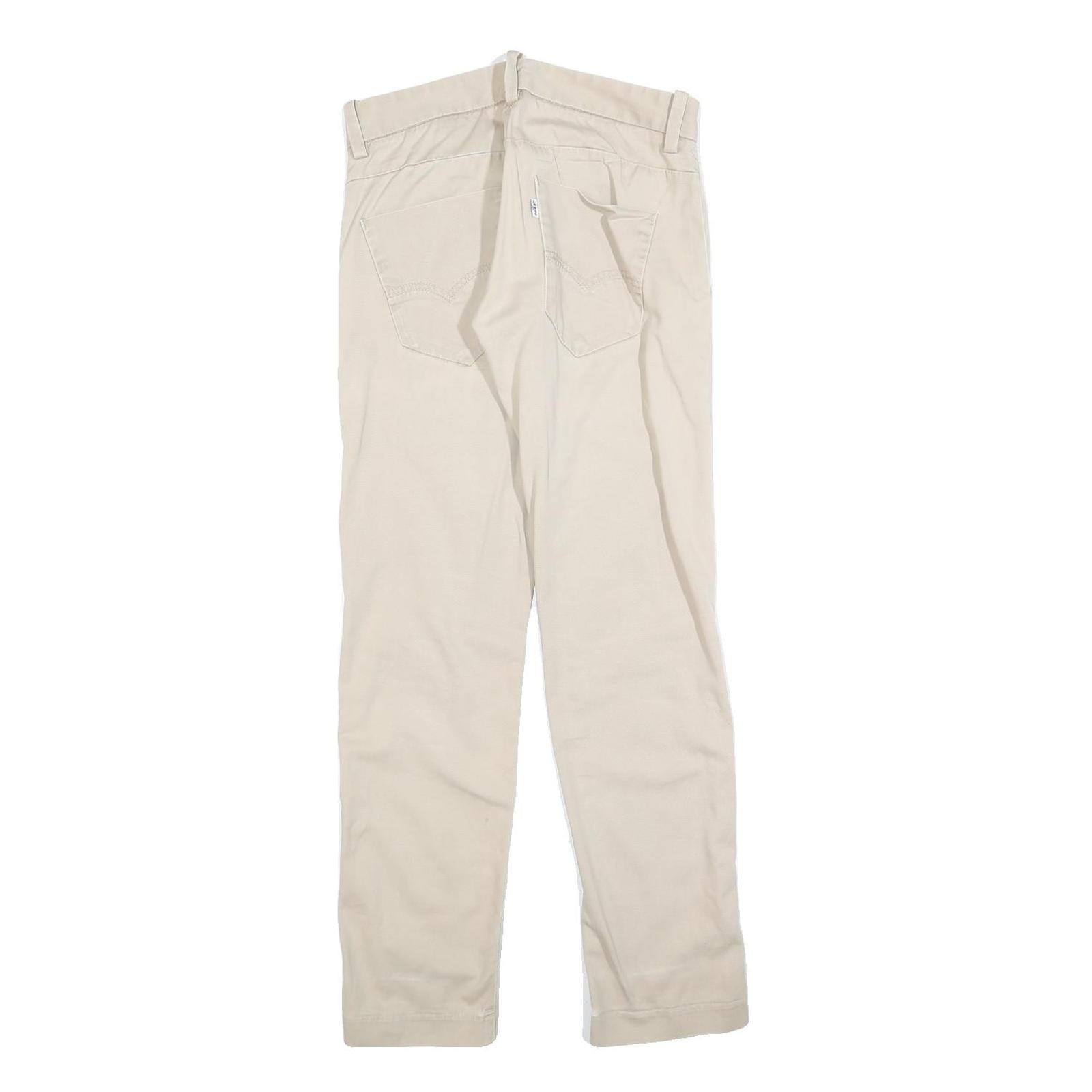 LEVI'S Mens Slim Beige Cotton Blend Zip Trousers W29 L32 Classic Straight Fit