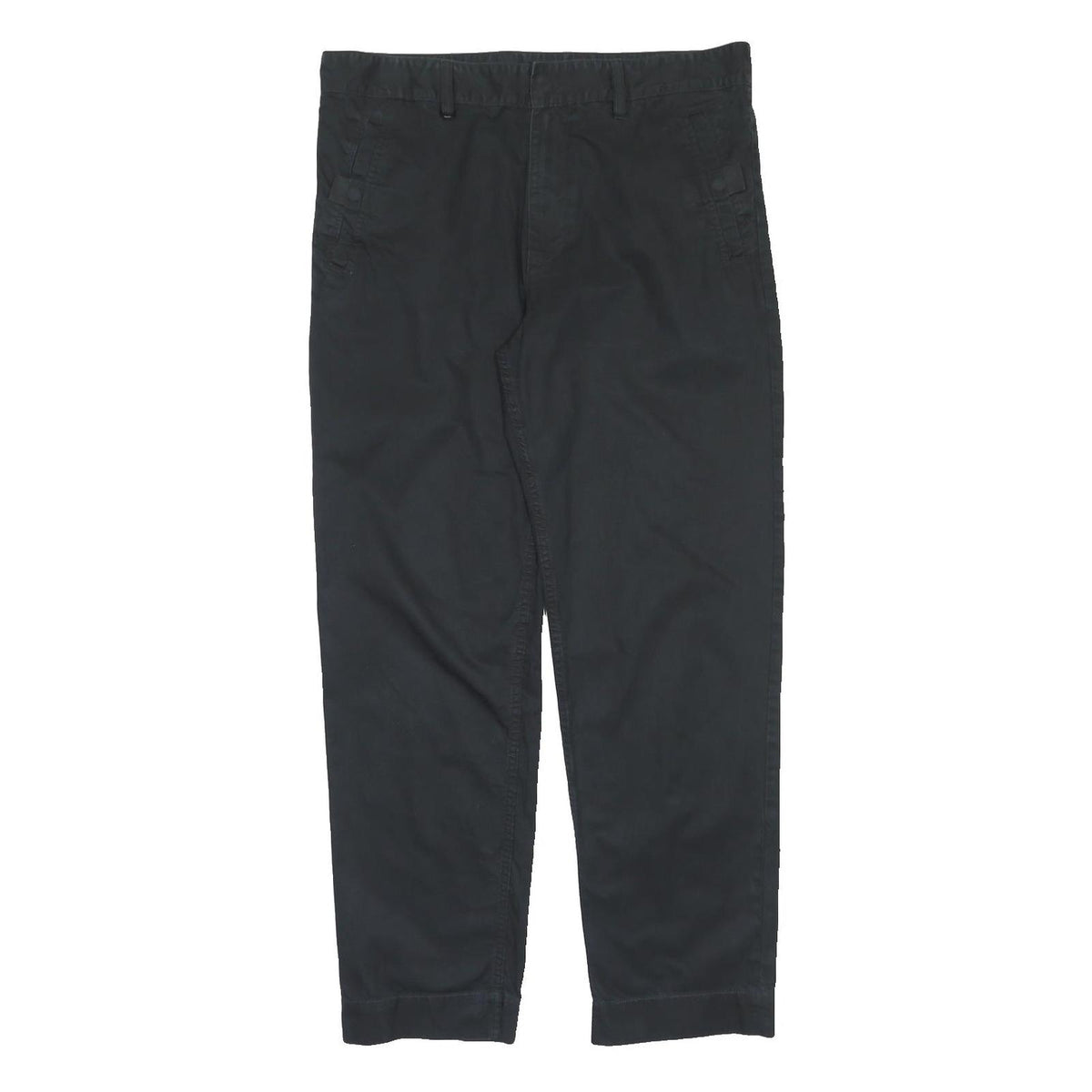 DIESEL Mens Polyester Blend Black Regular Fit Straight Trousers W38 L33 Classic