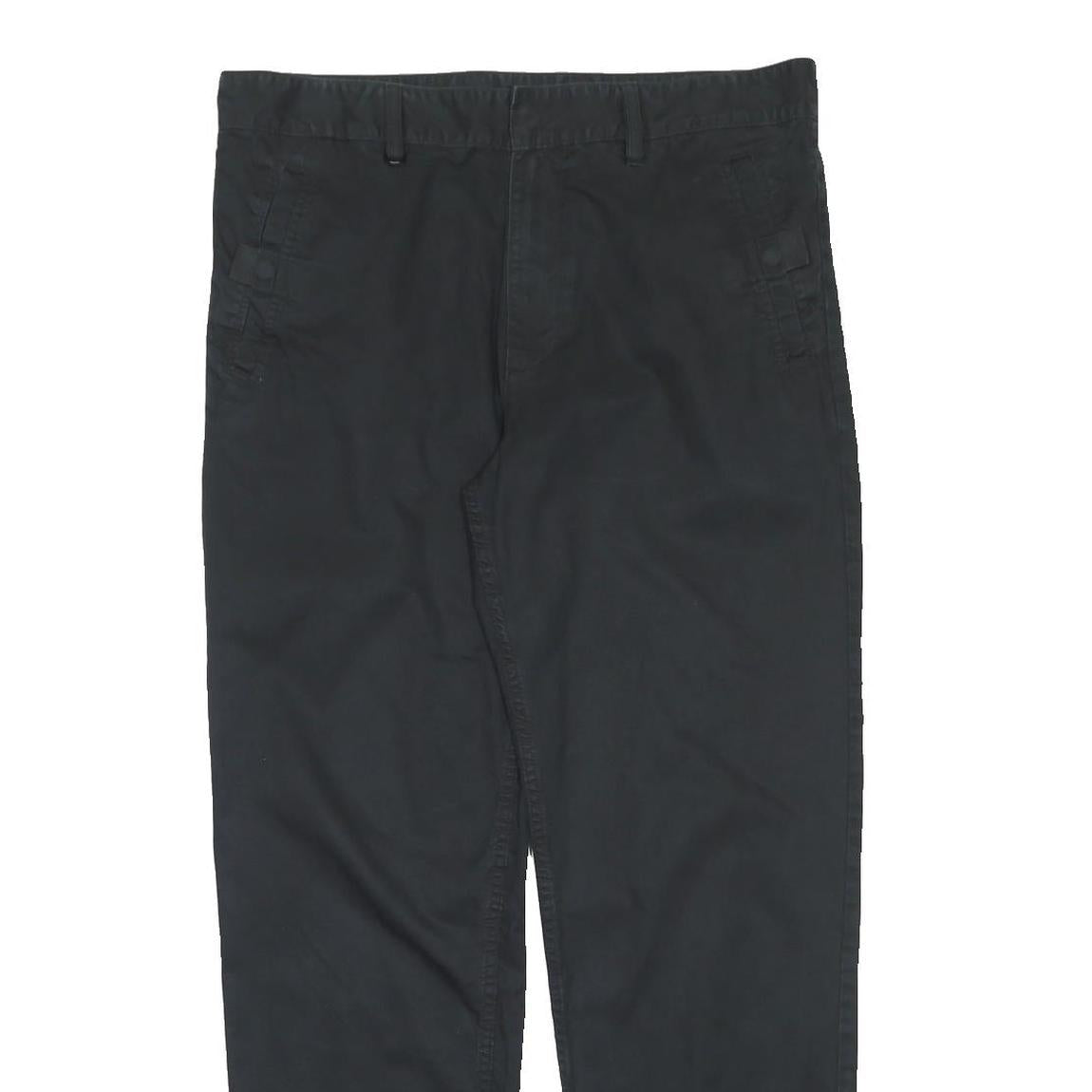 DIESEL Mens Polyester Blend Black Regular Fit Straight Trousers W38 L33 Classic