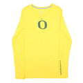 NIKE Womens Yellow Oregon Long Sleeve Crew Neck T-Shirt XL Cotton Graphic