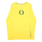 NIKE Womens Yellow Oregon Long Sleeve Crew Neck T-Shirt XL Cotton Graphic