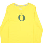 NIKE Womens Yellow Oregon Long Sleeve Crew Neck T-Shirt XL Cotton Graphic