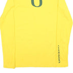 NIKE Womens Yellow Oregon Long Sleeve Crew Neck T-Shirt XL Cotton Graphic