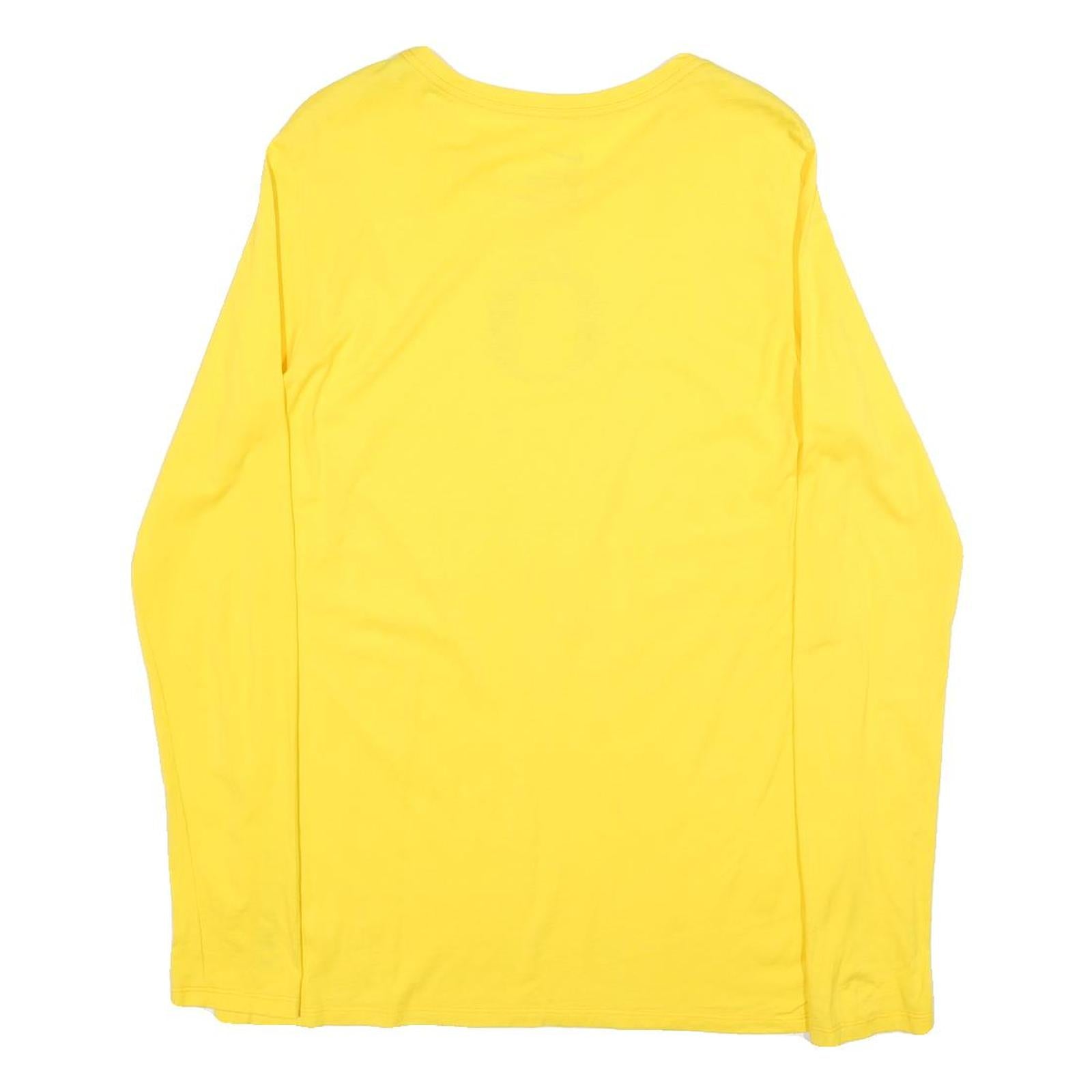 NIKE Womens Yellow Oregon Long Sleeve Crew Neck T-Shirt XL Cotton Graphic