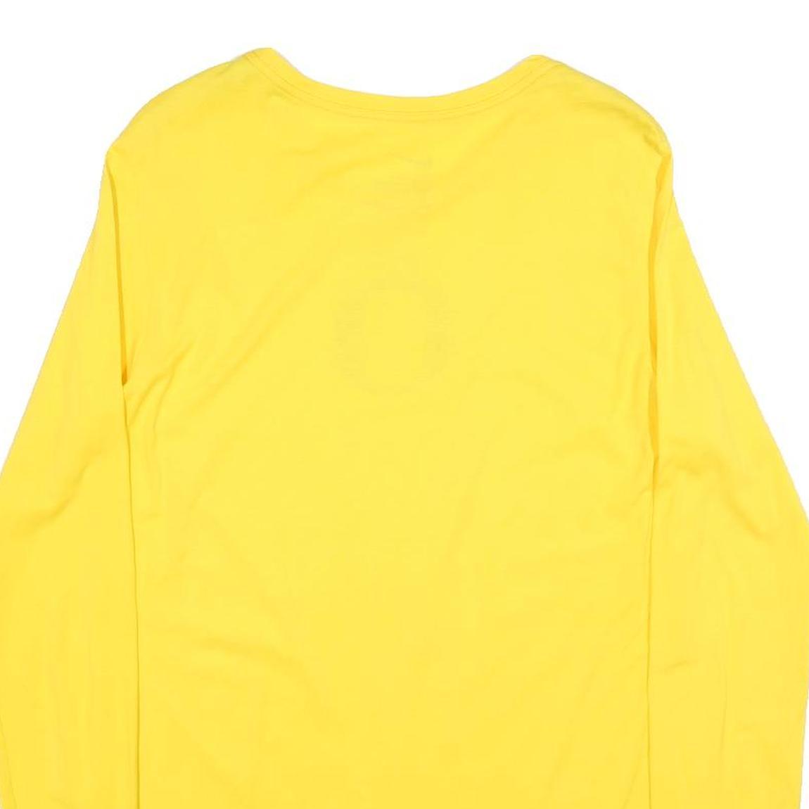 NIKE Womens Yellow Oregon Long Sleeve Crew Neck T-Shirt XL Cotton Graphic