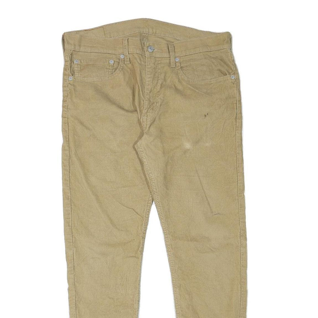 LEVI'S Mens Slim Beige Cotton Blend Slim Trousers W34 L30 Casual Zip Closure
