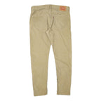 LEVI'S Mens Slim Beige Cotton Blend Slim Trousers W34 L30 Casual Zip Closure
